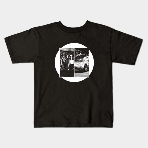 NISSAN 350Z Black 'N White 5 (Black Version) Kids T-Shirt by Cero